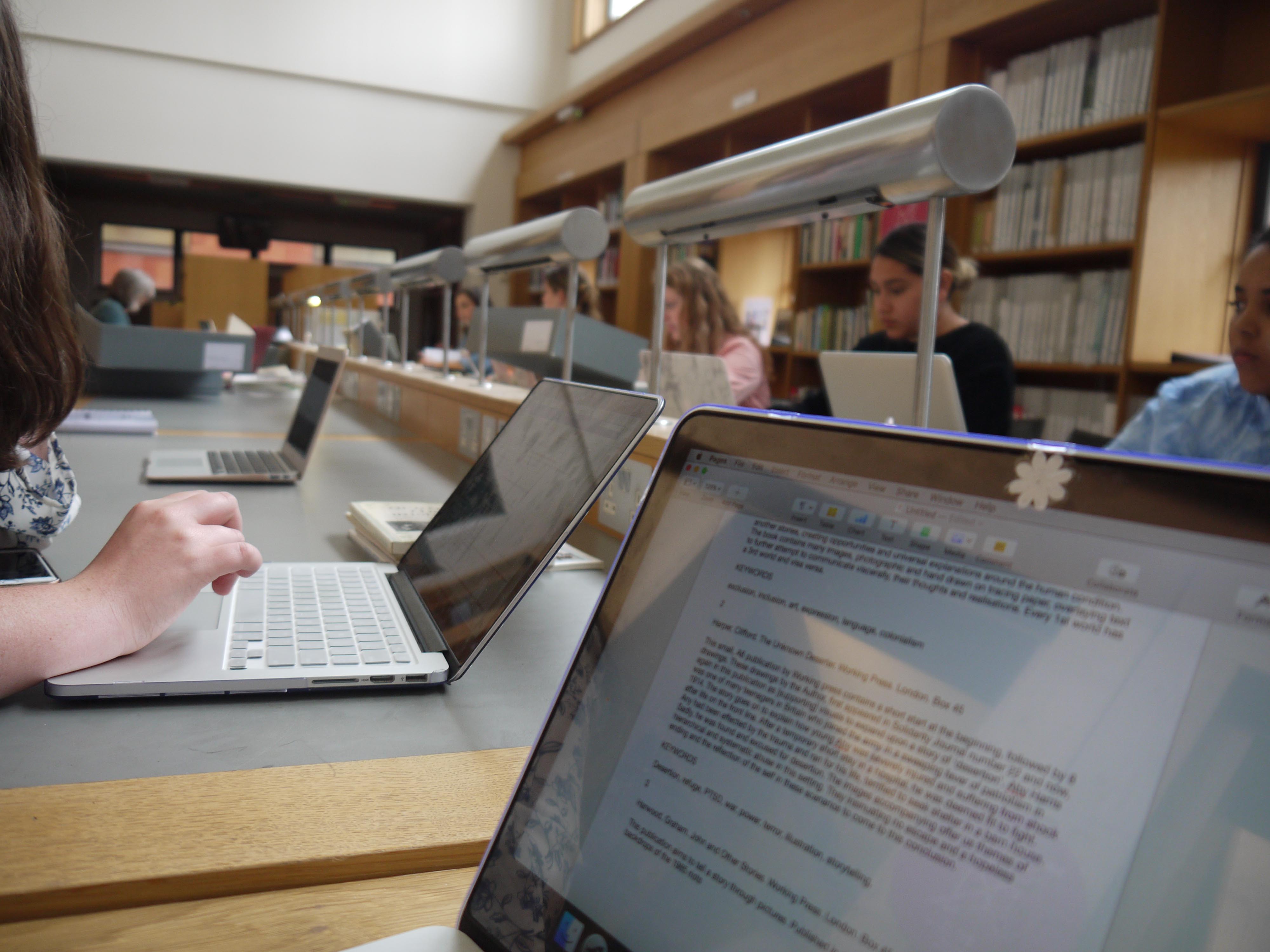 Students in reading room