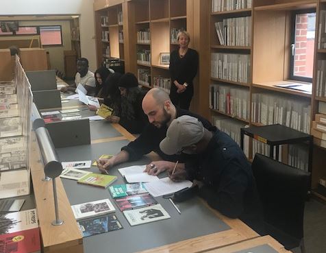 Photo of class in reading room